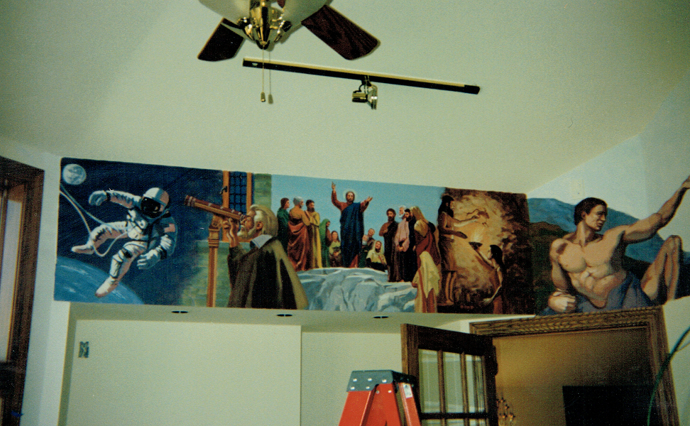 360 mural - Progression of mankind from creation to the heavens